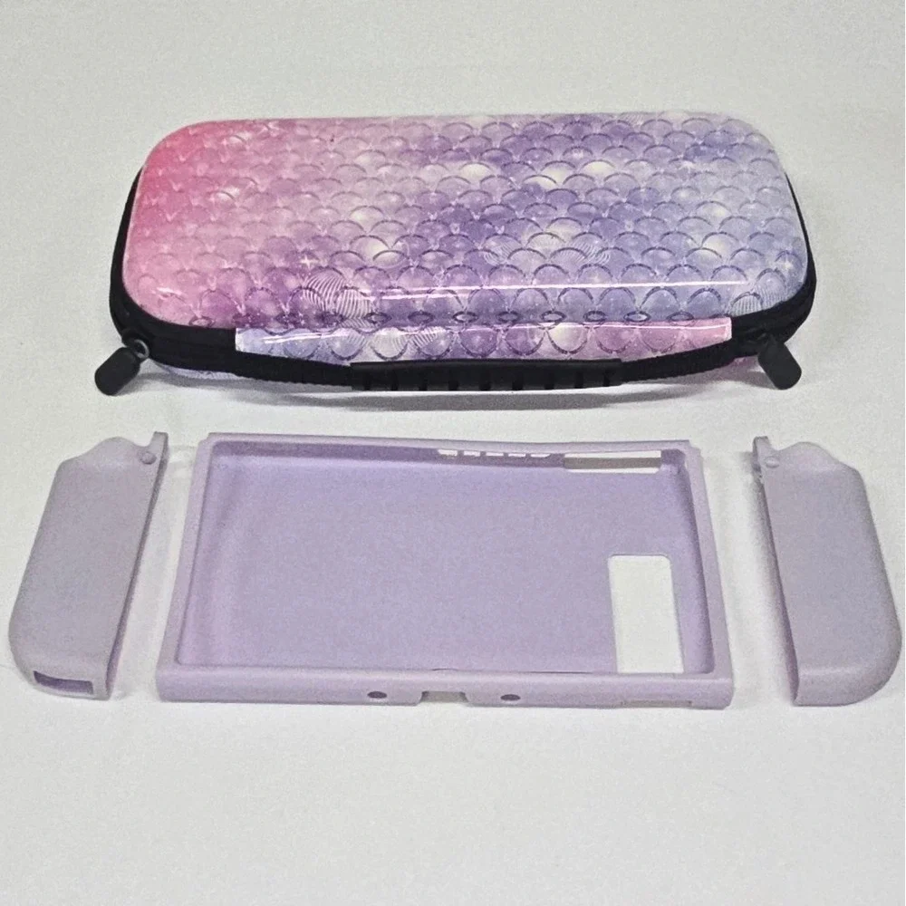 Mermaid Scales Pink Purple‎ Nintendo Switch Carrying Case and Console Shell Set